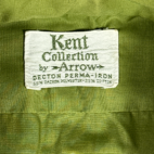 Vintage Arrow Dress Shirt Green 70s Kent Collection Drake II Avocado Adult LARGE