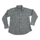Wrangler Western Shirt Black White Plaid Windowpane Pearl Snap Adult LARGE