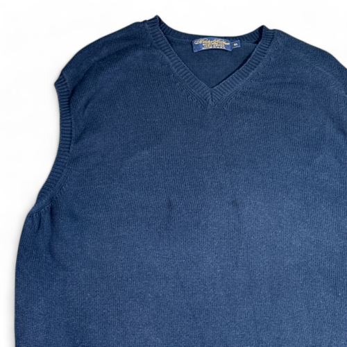 Vintage Brooks Brothers Sweater Vest Blue V Neck USA 90s Adult LARGE