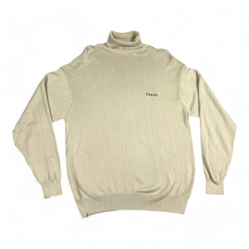 Vintage Izod Sweater Brown Golf Turtleneck Pullover 90s Adult MEDIUM