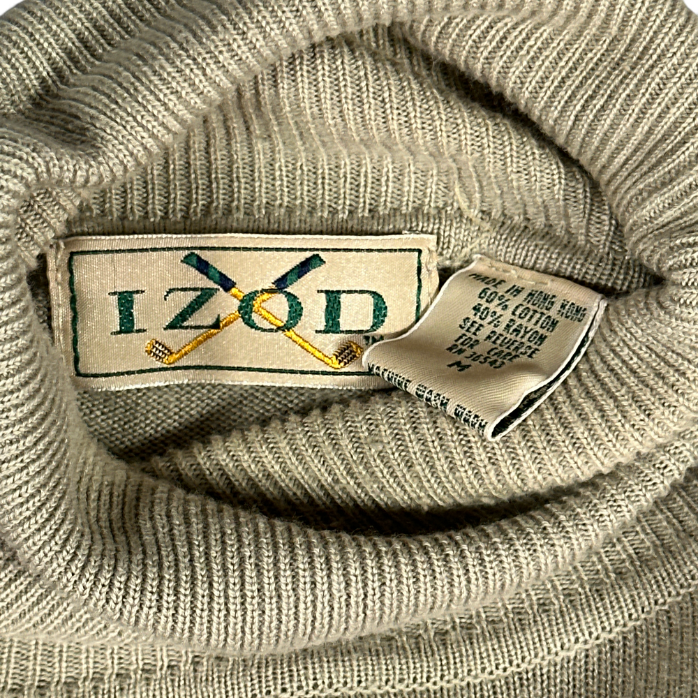 Vintage Izod Sweater Brown Golf Turtleneck Pullover 90s Adult MEDIUM-5 Vintage Izod Sweater Brown Golf Turtleneck Pullover 90s Adult MEDIUM
