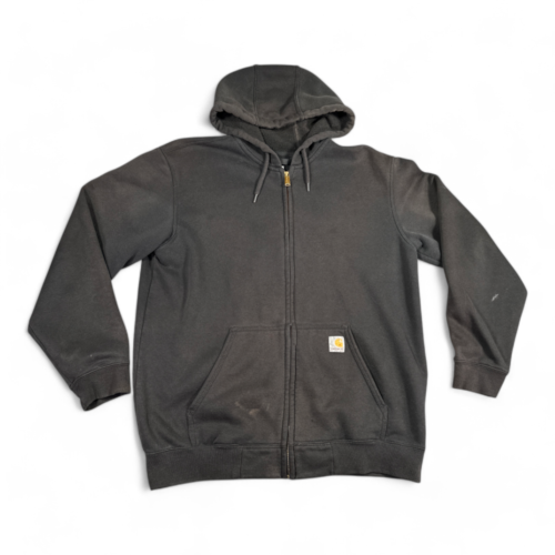 Carhartt Sweater Black Hoodie Jacket Loose Fit Distressed Adult LARGE