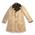 Vintage Montgomery Ward Coat Brown Faux Fur Lined Sherpa Trench 70s Adult SMALL