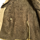 Vintage Montgomery Ward Coat Brown Faux Fur Lined Sherpa Trench 70s Adult SMALL