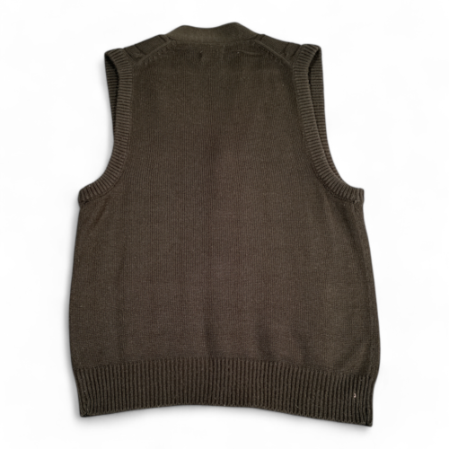 Vintage Richman Brothers Sweater Vest Brown Cardigan Cable Knit 70s Adult EXTRA SMALL