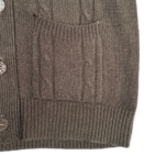 Vintage Richman Brothers Sweater Vest Brown Cardigan Cable Knit 70s Adult EXTRA SMALL