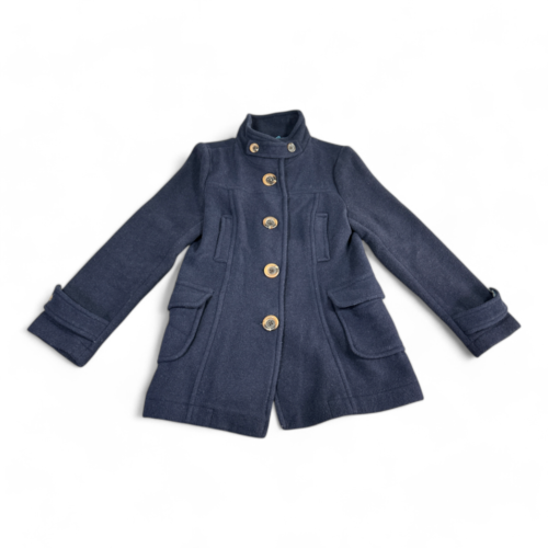 Old Navy Pea Coat Blue Plaid Lining Buttons Womens MEDIUM