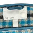 Old Navy Pea Coat Blue Plaid Lining Buttons Womens MEDIUM