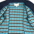 Old Navy Pea Coat Blue Plaid Lining Buttons Womens MEDIUM