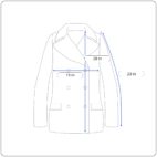 Old Navy Pea Coat Blue Plaid Lining Buttons Womens MEDIUM