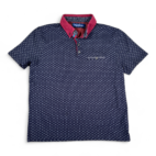 English Laundry Polo Shirt Navy Blue Graphic Pattern Pocket Adult MEDIUM