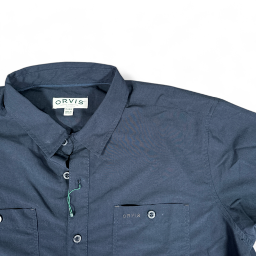Orvis Shirt Navy Blue Outdoor Sportswear Pockets Adult EXTRA LARGE