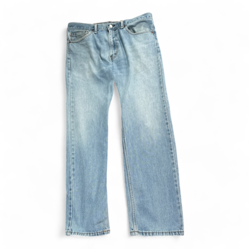 Levis 505 Jeans Blue Regular Fit Straight Leg Light Wash Denim Y2K Mens 35x30
