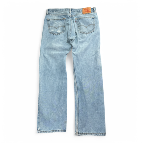 Levis 505 Jeans Blue Regular Fit Straight Leg Light Wash Denim Y2K Mens 35x30