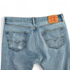 Levis 505 Jeans Blue Regular Fit Straight Leg Light Wash Denim Y2K Mens 35x30