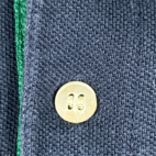 Vintage Bugle Boy Polo Shirt Blue Green Colorblock Crest 90s Adult SMALL