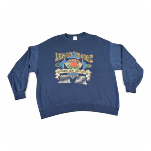 Vintage Marching Band Sweater Blue Sweatshirt Newton Classic Competition 90s Adult EXTRA LARGE