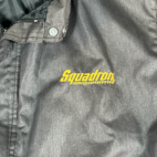 Vintage Swingster Jacket Black Satin Squadron 80s Adult LARGE