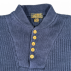 Vintage Eddie Bauer Sweater Blue Henley Mock Neck Oversize 90s Adult LARGE