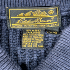 Vintage Eddie Bauer Sweater Blue Henley Mock Neck Oversize 90s Adult LARGE