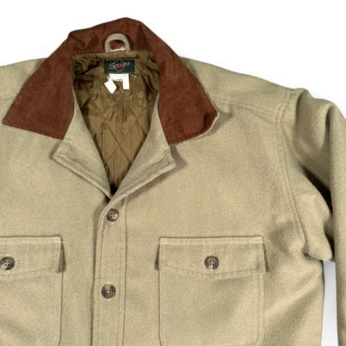 Vintage Chore Coat Brown Lumber Northland Workwear Shirt Quilted Lining 70s Adult LARGE