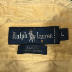 Vintage Ralph Lauren Shirt Yellow Corduroy Blaire Small Pony 90s Adult LARGE