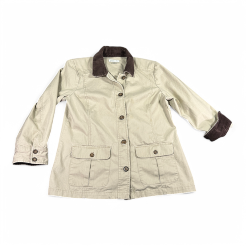Christopher & Banks Chore Coat Brown Corduroy Barn Womens LARGE