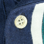 Vintage Knights of Round Table Polo Shirt White Blue Green Striped 90s Adult MEDIUM