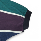 Vintage Knights of Round Table Polo Shirt White Blue Green Striped 90s Adult MEDIUM