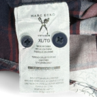 Marc Ecko Shirt Burgundy Blue Cut & Sew Plaid Adult EXTRA LARGE