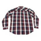 Marc Ecko Shirt Burgundy Blue Cut & Sew Plaid Adult EXTRA LARGE