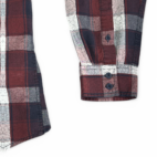 Marc Ecko Shirt Burgundy Blue Cut & Sew Plaid Adult EXTRA LARGE