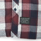 Marc Ecko Shirt Burgundy Blue Cut & Sew Plaid Adult EXTRA LARGE