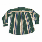 Vintage Chaps Ralph Lauren Shirt Green Brown Striped Long Sleeve 90s Adult LARGE