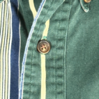Vintage Chaps Ralph Lauren Shirt Green Brown Striped Long Sleeve 90s Adult LARGE
