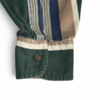 Vintage Chaps Ralph Lauren Shirt Green Brown Striped Long Sleeve 90s Adult LARGE