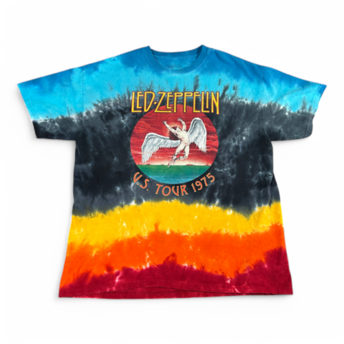 Led Zeppelin Shirt Blue Tie Dye Band Tee Retro Reprint Adult EXTRA LARGE