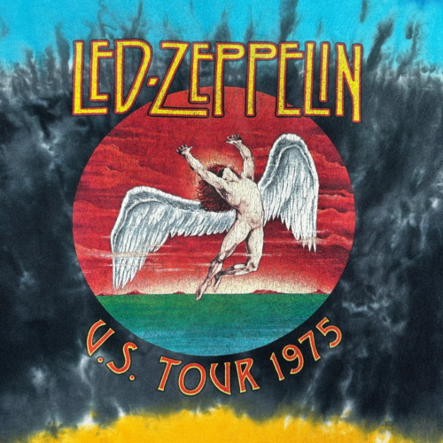 Led Zeppelin Shirt Blue Tie Dye Band Tee Retro Reprint Adult EXTRA LARGE