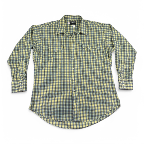 Vintage Ruddock Western Shirt Yellow Black Flying R Pearl Snap USA 90s Adult XXL 2XL