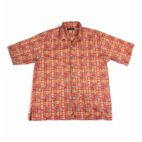 Vintage Tori Richard Hawaiian Shirt Adult EXTRA LARGE Red Aloha Geometric Fish