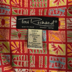 Vintage Tori Richard Hawaiian Shirt Adult EXTRA LARGE Red Aloha Geometric Fish