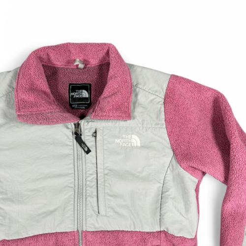 North Face Jacket Pink Gray Denali Fleece Polartec Womens MEDIUM