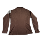 Eddie Bauer Sweater Brown Fleece First Ascent 1/4 Quarter Zip Womens MEDIUM