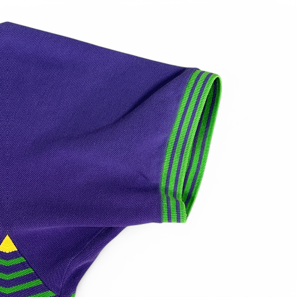 Vintage Mardi Gras Polo Shirt Purple Yellow Striped Mark Alexander Sport 90s Adult MEDIUM-6 Vintage Mardi Gras Polo Shirt Purple Yellow Striped Mark Alexander Sport 90s Adult MEDIUM