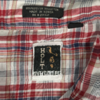 Vintage Holt Western Shirt Red White Blue Plaid Pearl Snap 80s Adult LARGE