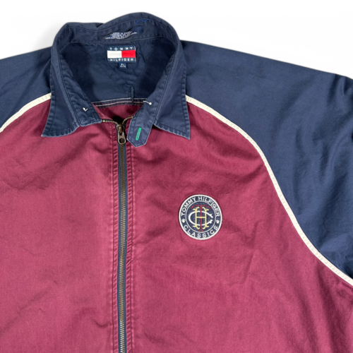 Vintage Tommy Hilfiger Shirt Red Blue Classics Zip Up 90s Adult EXTRA LARGE
