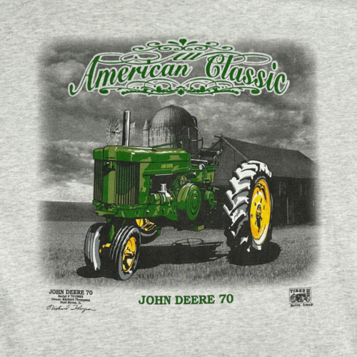 Vintage John Deere Shirt Gray Farming Tractor Model 70 American Classic 90s Adult EXTRA LARGE