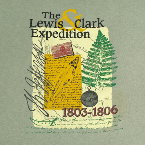 Vintage Lewis & Clark Expedition Shirt Green American History 90s Adult LARGE