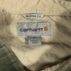 Carhartt Shirt Brown Green Military Camo Plaid Button Up Adult EXTRA LARGE