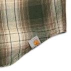 Carhartt Shirt Brown Green Military Camo Plaid Button Up Adult EXTRA LARGE